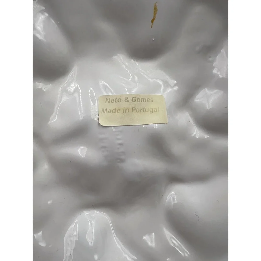 Neto & Gomes Oyster Plate White Ceramic Starfish Center 6-Well Server Portugal - Picture 8 of 11